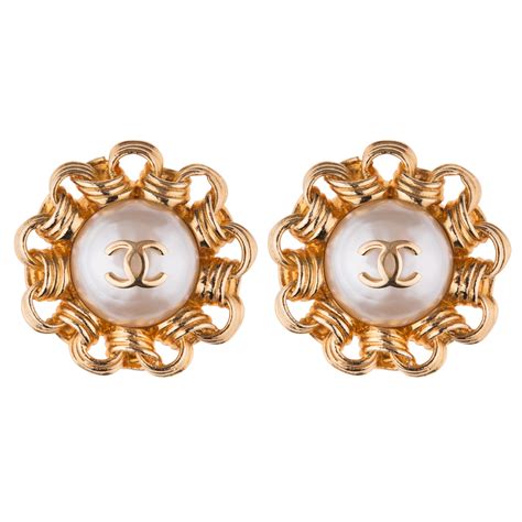 chanel flower earring|vintage Chanel cc earrings price.